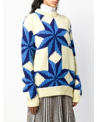 hellbeige bedruckter Oversize Pullover von Calvin Klein 205W39nyc