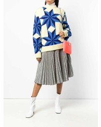 hellbeige bedruckter Oversize Pullover von Calvin Klein 205W39nyc