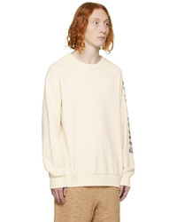 hellbeige bedruckter Pullover mit einem Kapuze von Balmain