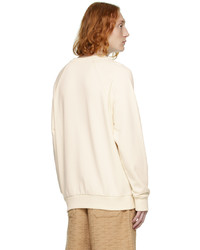 hellbeige bedruckter Pullover mit einem Kapuze von Balmain