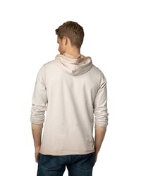 hellbeige bedruckter Pullover mit einem Kapuze von Camp David