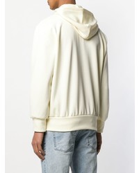 hellbeige bedruckter Pullover mit einem Kapuze von Comme Des Garcons Play