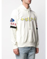 hellbeige bedruckter Pullover mit einem Kapuze von Diesel