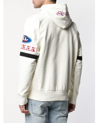 hellbeige bedruckter Pullover mit einem Kapuze von Diesel