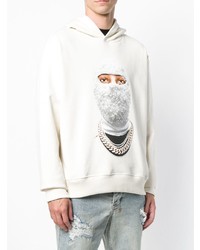 hellbeige bedruckter Pullover mit einem Kapuze von Ih Nom Uh Nit