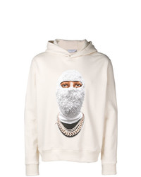 hellbeige bedruckter Pullover mit einem Kapuze von Ih Nom Uh Nit