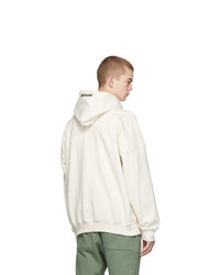 hellbeige bedruckter Pullover mit einem Kapuze von Fear Of God