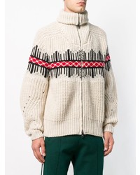 hellbeige bedruckter Pullover mit einem Reißverschluß von Isabel Marant