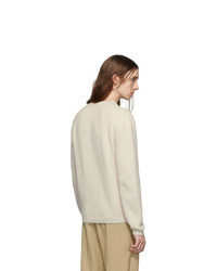 hellbeige bedruckter Pullover mit einem Rundhalsausschnitt von Gucci