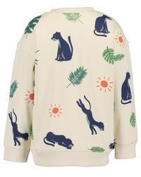 hellbeige bedruckter Pullover mit einem Rundhalsausschnitt von Blue Seven