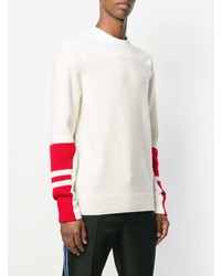 hellbeige bedruckter Pullover mit einem Rundhalsausschnitt von Calvin Klein 205W39nyc