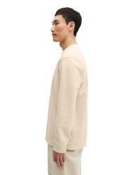 hellbeige bedruckter Pullover mit einem Rundhalsausschnitt von Marc O'Polo