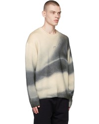 hellbeige bedruckter Pullover mit einem Rundhalsausschnitt von A-Cold-Wall*
