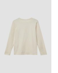 hellbeige bedruckter Pullover mit einem Rundhalsausschnitt von s.Oliver