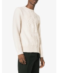 hellbeige bedruckter Pullover mit einem Rundhalsausschnitt von Alexander McQueen