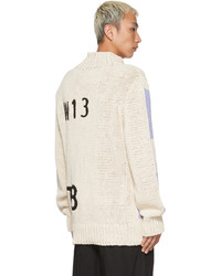 hellbeige bedruckter Rollkragenpullover von Jil Sander