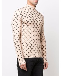 hellbeige bedruckter Rollkragenpullover von Marine Serre