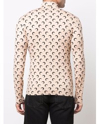 hellbeige bedruckter Rollkragenpullover von Marine Serre