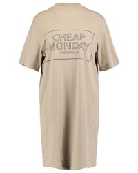 hellbeige bedrucktes Freizeitkleid von Cheap Monday