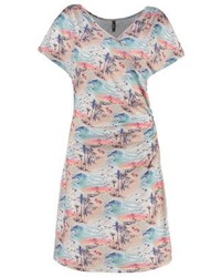 hellbeige bedrucktes Freizeitkleid von Smash