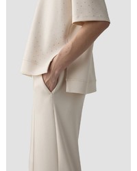 hellbeige bedrucktes Hemd von LeComte