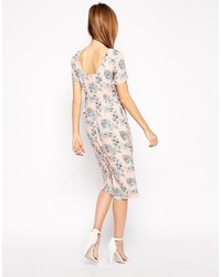 hellbeige bedrucktes Kleid von Asos