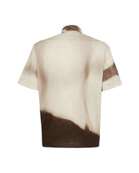 hellbeige bedrucktes Kurzarmhemd von Fendi