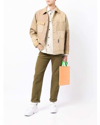 hellbeige bedrucktes Langarmhemd von Comme des Garcons Homme