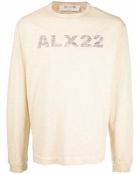 hellbeige bedrucktes Langarmshirt von 1017 Alyx 9Sm