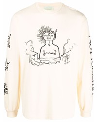 hellbeige bedrucktes Langarmshirt von Aries