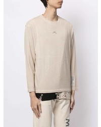 hellbeige bedrucktes Langarmshirt von A-Cold-Wall*