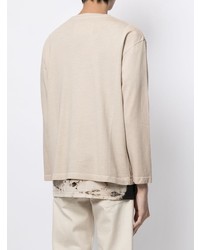 hellbeige bedrucktes Langarmshirt von A-Cold-Wall*