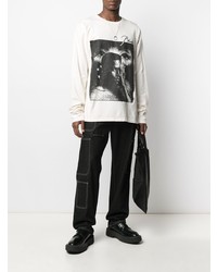 hellbeige bedrucktes Langarmshirt von Rhude