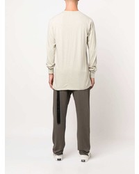 hellbeige bedrucktes Langarmshirt von Rick Owens DRKSHDW