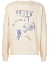 hellbeige bedrucktes Langarmshirt von HONOR THE GIFT