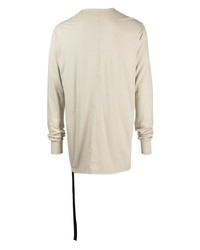 hellbeige bedrucktes Langarmshirt von Rick Owens