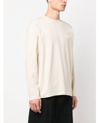 hellbeige bedrucktes Langarmshirt von Jacquemus