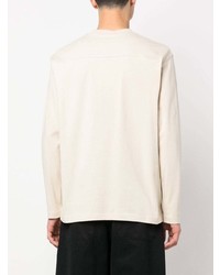 hellbeige bedrucktes Langarmshirt von Jacquemus