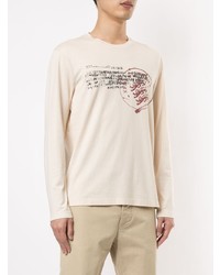 hellbeige bedrucktes Langarmshirt von Kent & Curwen