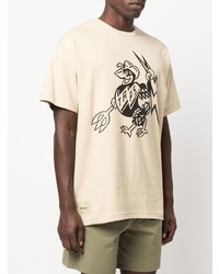 hellbeige bedrucktes Langarmshirt von WTAPS