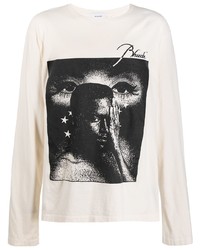 hellbeige bedrucktes Langarmshirt von Rhude