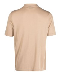 hellbeige bedrucktes Polohemd von Tagliatore