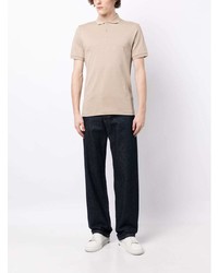 hellbeige bedrucktes Polohemd von Hackett