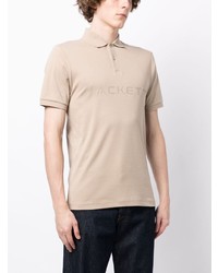 hellbeige bedrucktes Polohemd von Hackett