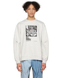 hellbeige bedrucktes Sweatshirt von Ader Error
