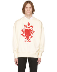 hellbeige bedrucktes Sweatshirt von Alexander McQueen