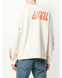 hellbeige bedrucktes Sweatshirt von Heron Preston