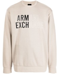 hellbeige bedrucktes Sweatshirt von Armani Exchange