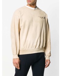 hellbeige bedrucktes Sweatshirt von Wild Donkey