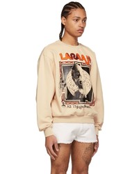 hellbeige bedrucktes Sweatshirt von Online Ceramics